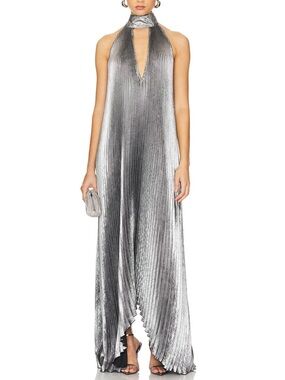 L’IDEE Opera Gown in Gunmetal Shimmer